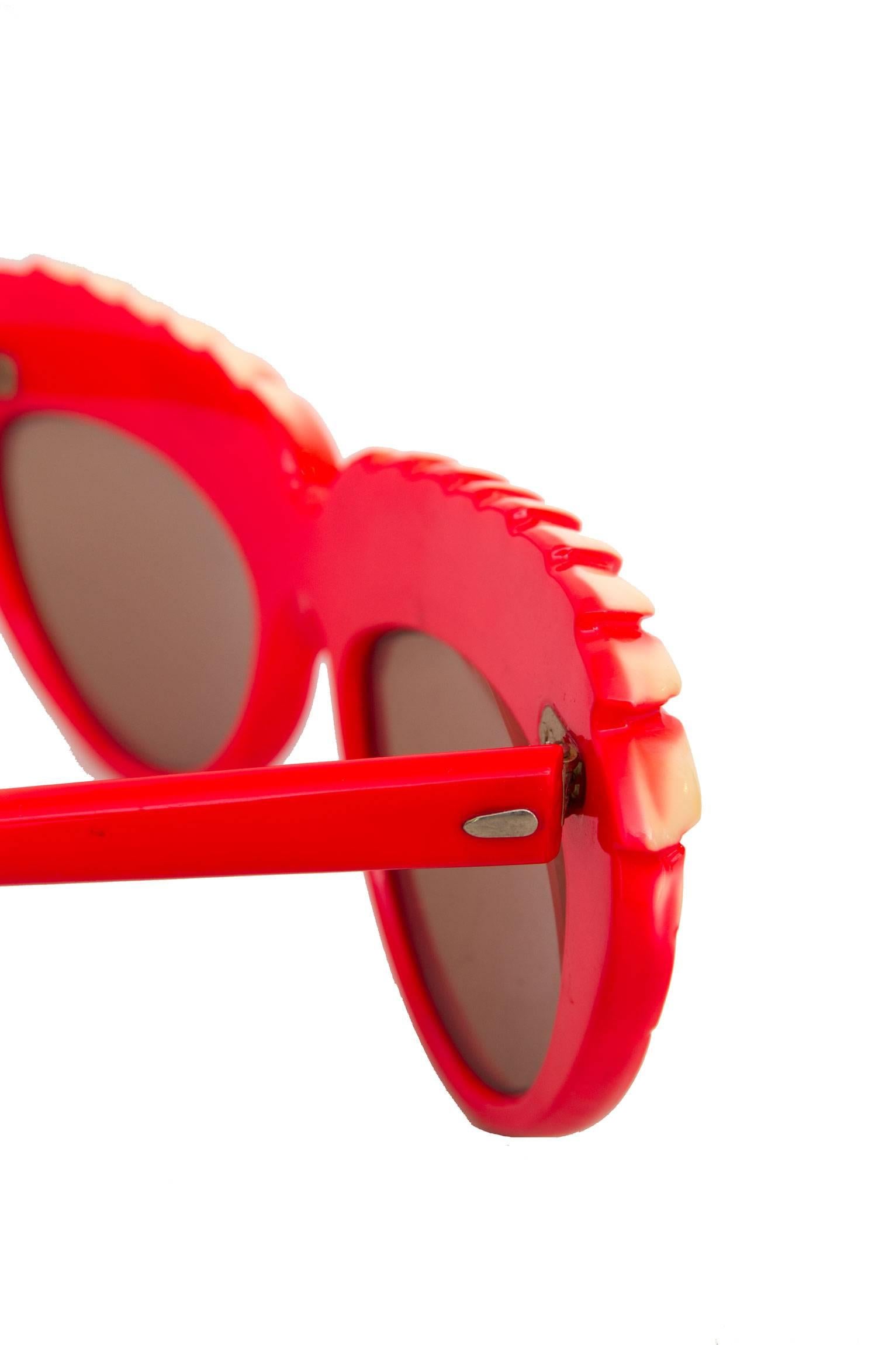 A Pair of 1980s Red Isabel Canovas Sunglasses For Sale 1