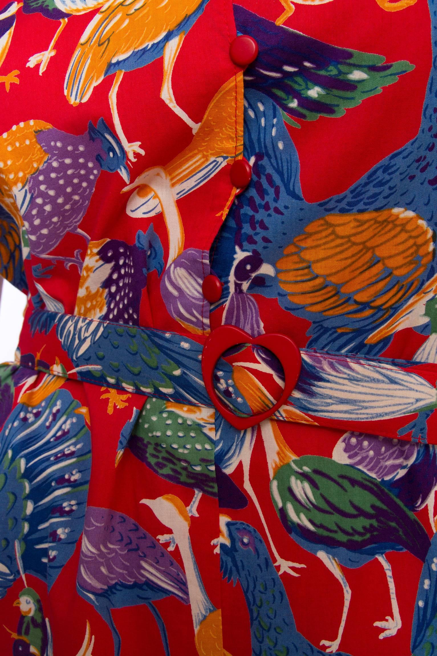1980s Hanae Mori Animal Print Cotton Shift Dress  4