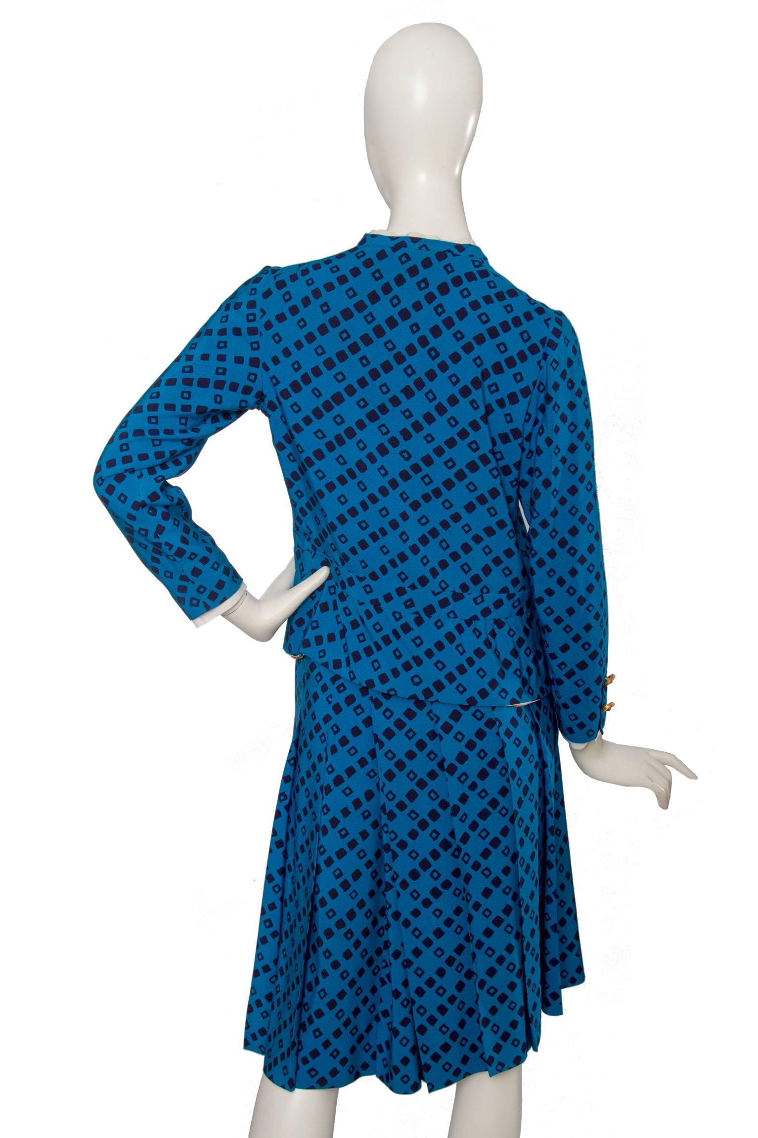 Women's 1960s Chanel Haute Couture Silk Skirt Suit