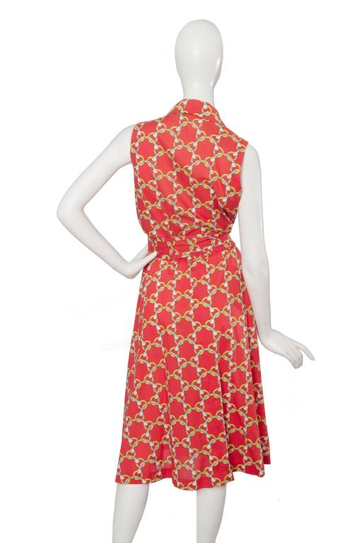 1970s Hermès Horsebit Printed Cotton Dress at 1stDibs