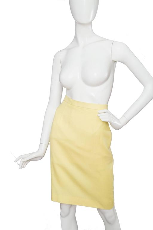1980s Pierre Cardin Canary Yellow Linen Skirt Suit at 1stDibs