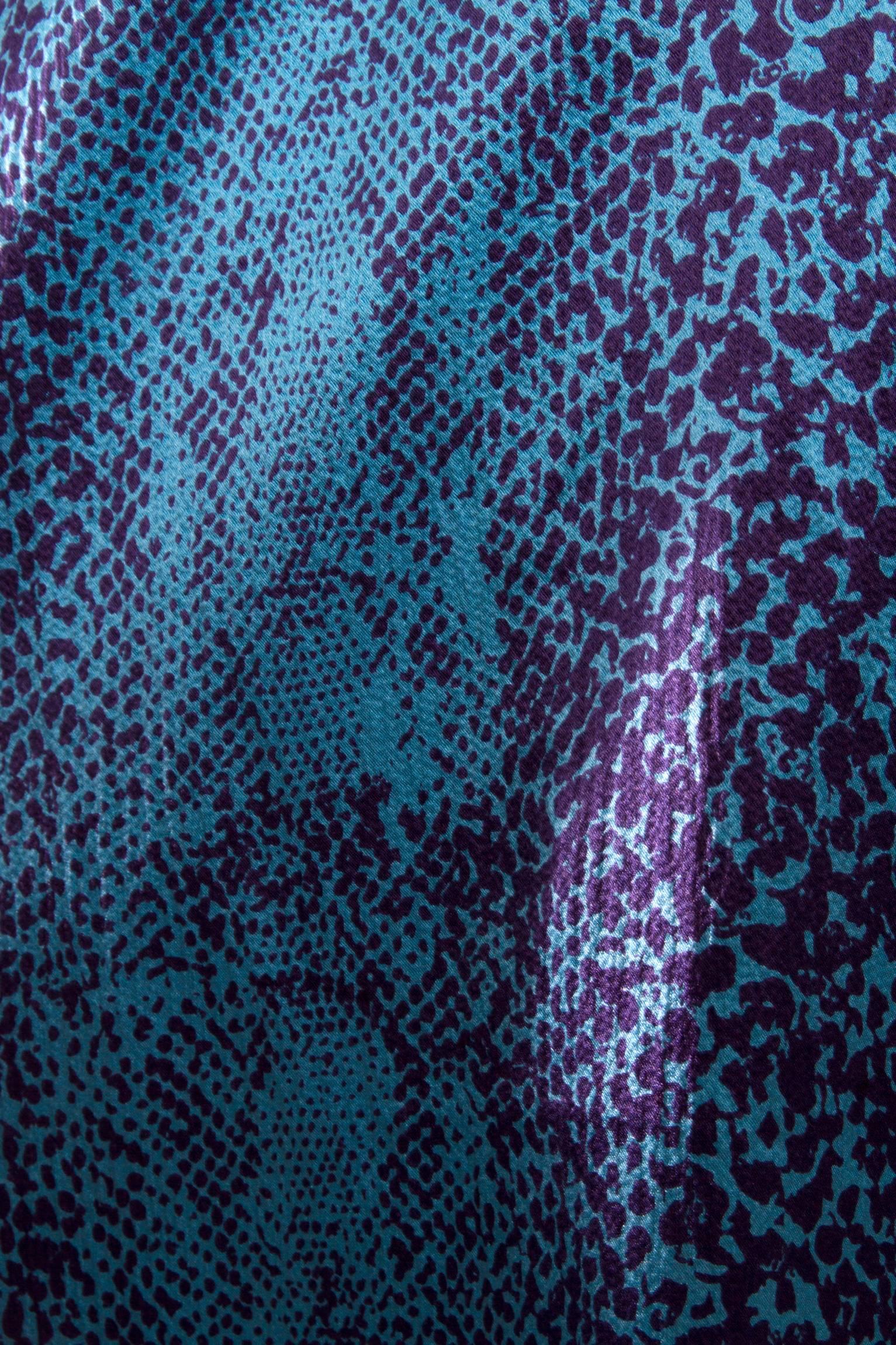 1980s Celine Python Print Silk Dress 4