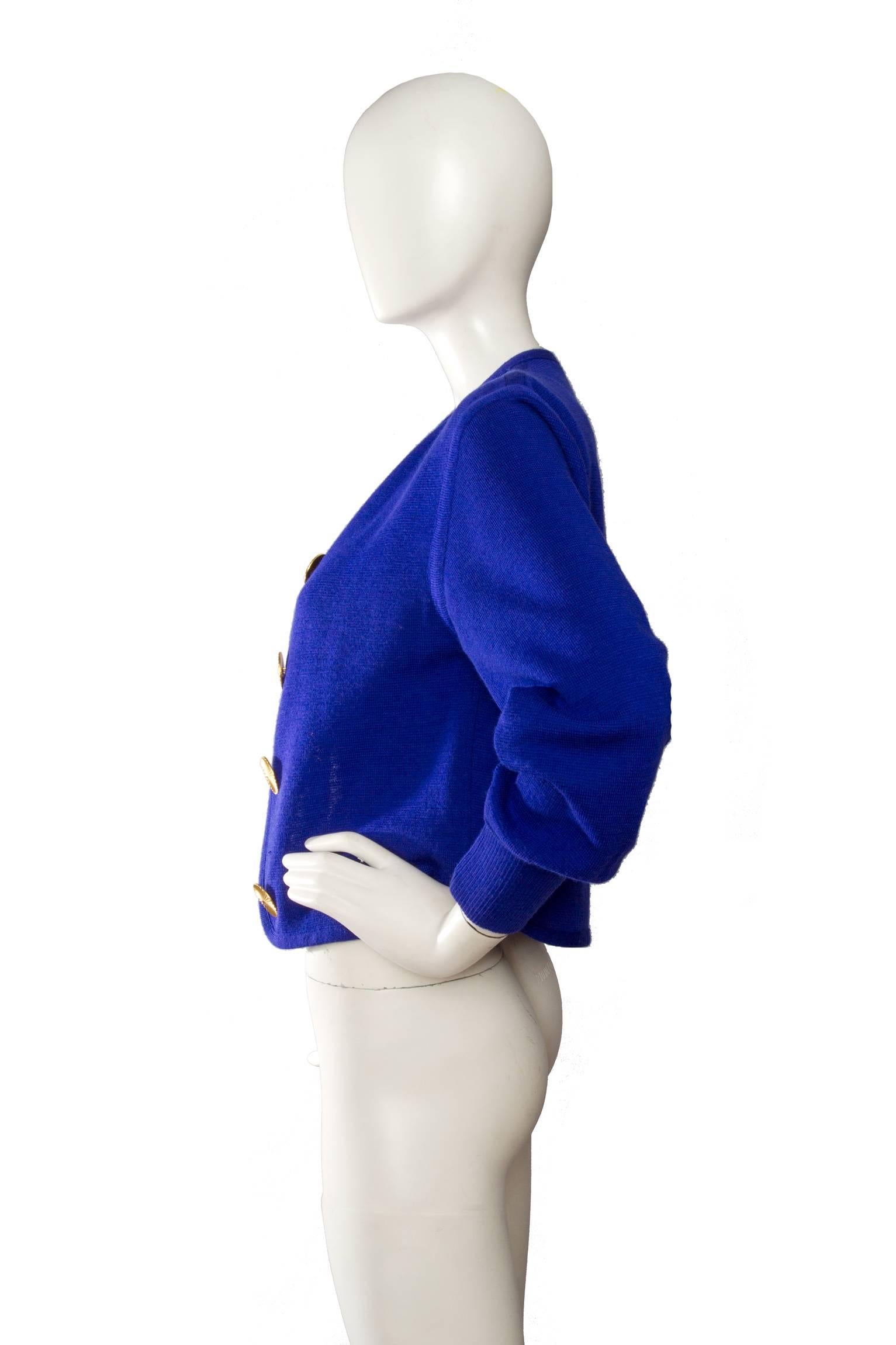 Purple 1980s Yves Saint Laurent Knitted Jacket