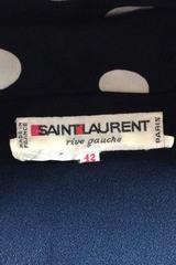 80s Yves Saint Laurent Rive gauche Black & White Polkadot Silk Dress