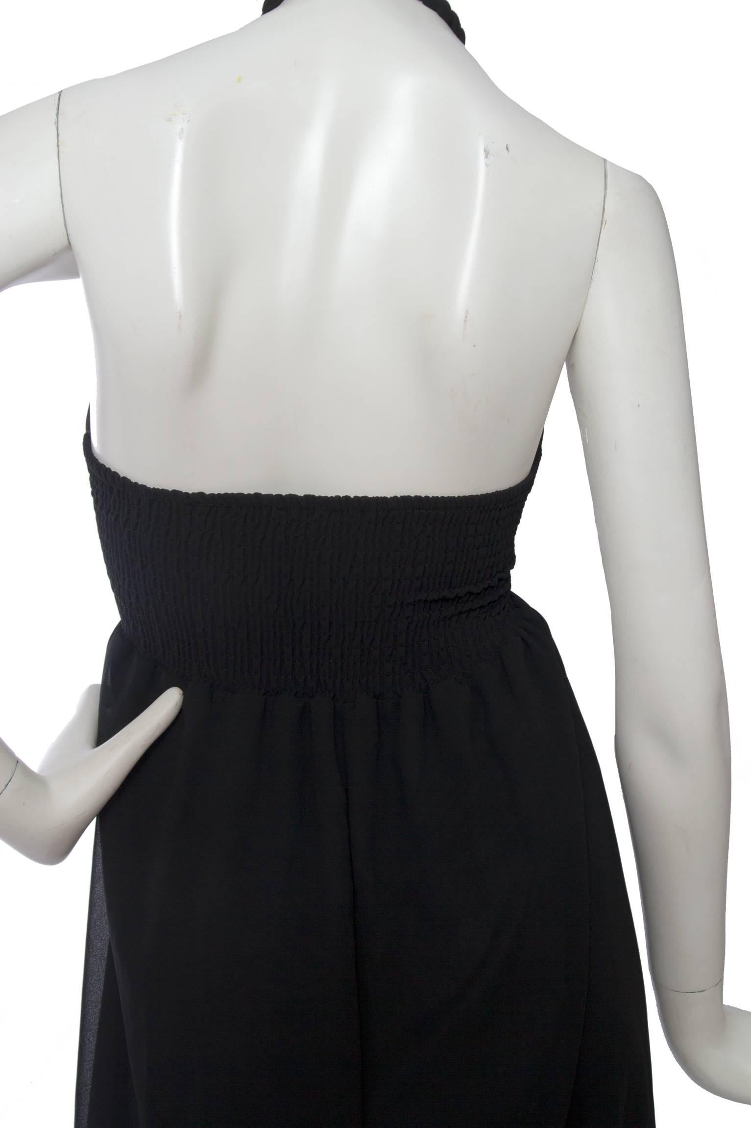 1970s Black Halterneck Dress For Sale 4