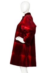 1980s Red Dyed Shaved Mink Coat
