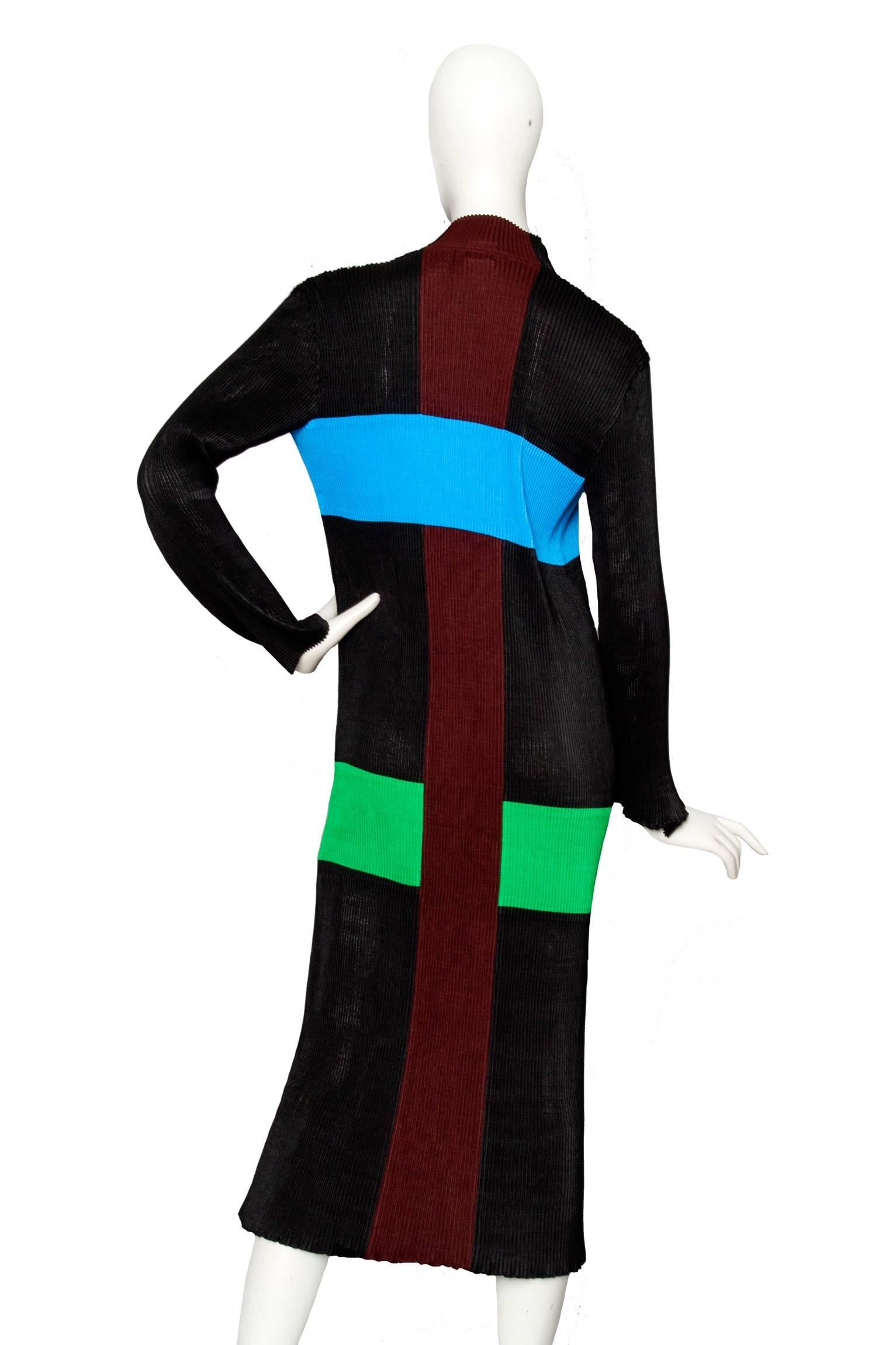 Black Graphic Pleats Please by Issey Miyake Dress