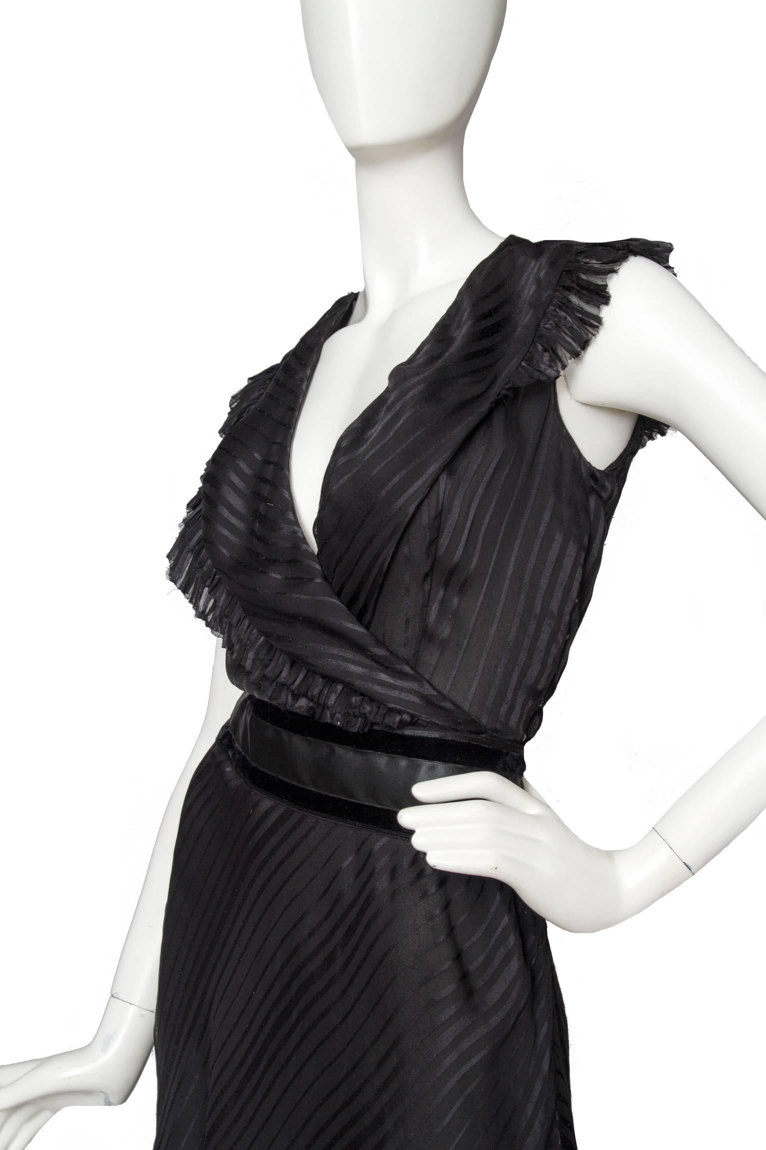 80s Black Chloé Silk Cocktail dress 1