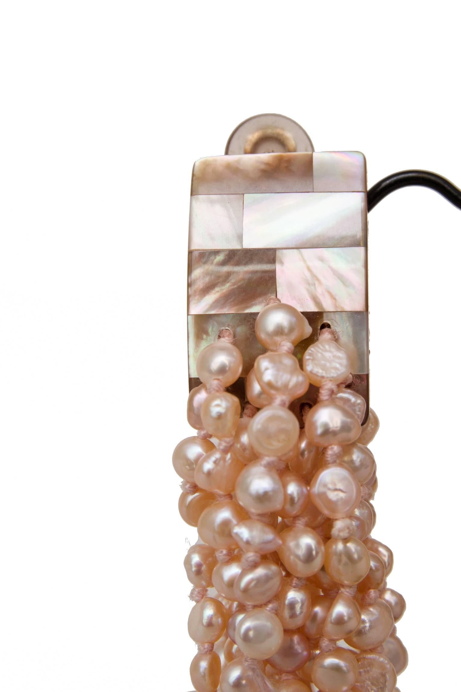 A Pair of 1980s Monies Pale-Pink Mother-of-Pearl Clip-On Earrings 2