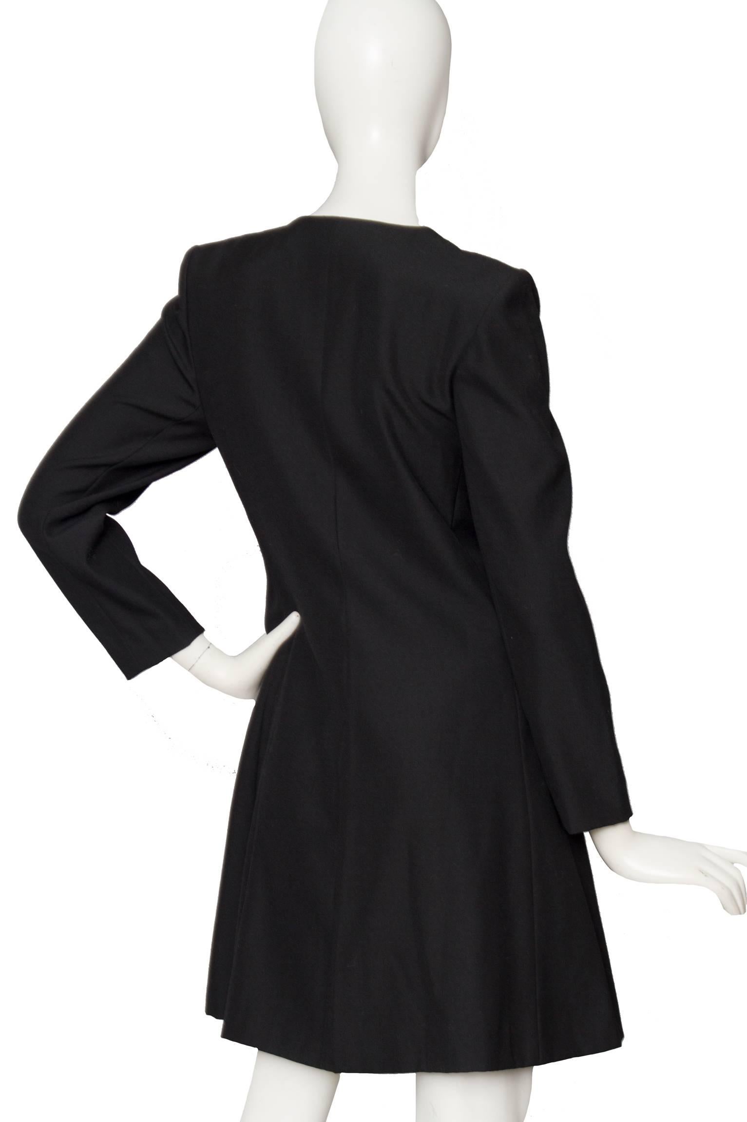  Black Yves Saint Laurent Wool Dress For Sale 1