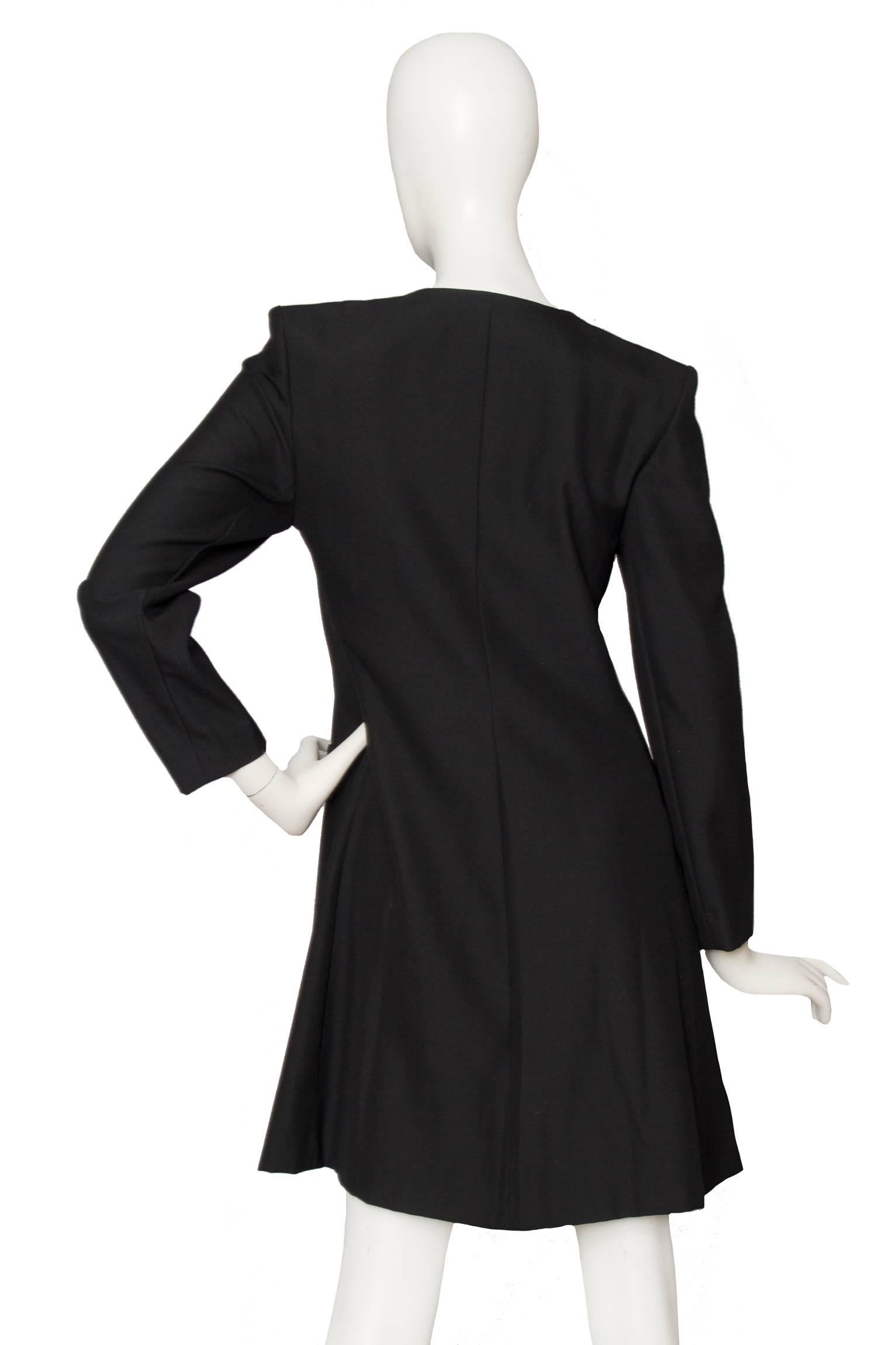 Women's  Black Yves Saint Laurent Wool Dress For Sale