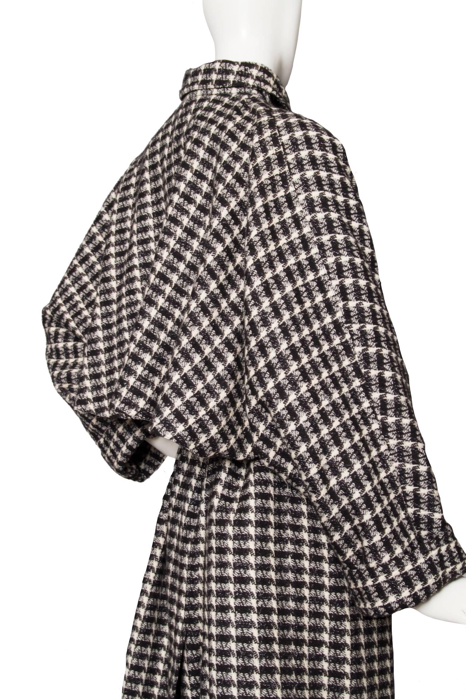 A 1980s Lanvin Capped Tartan Wool Coat  1
