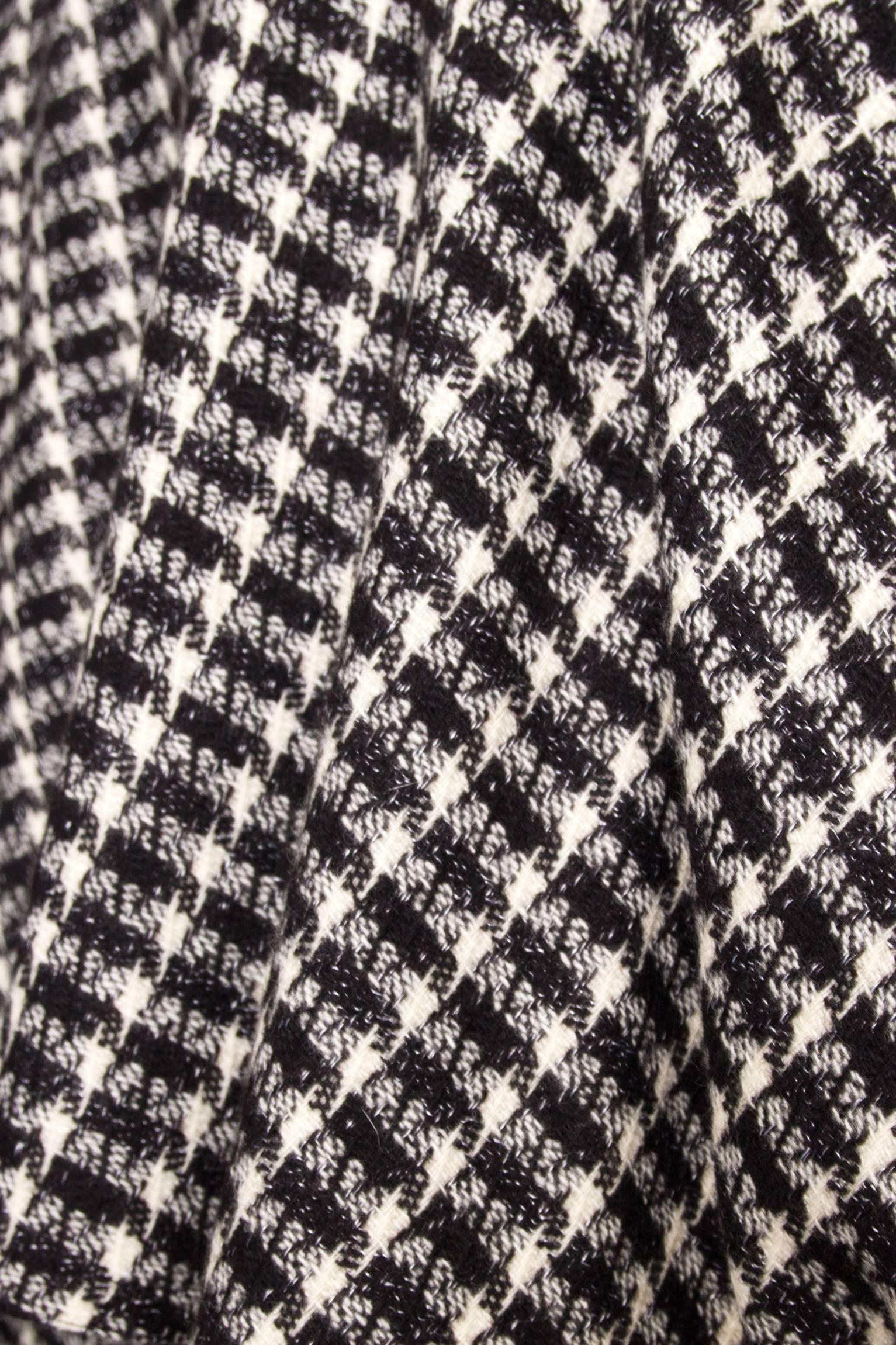A 1980s Lanvin Capped Tartan Wool Coat  4