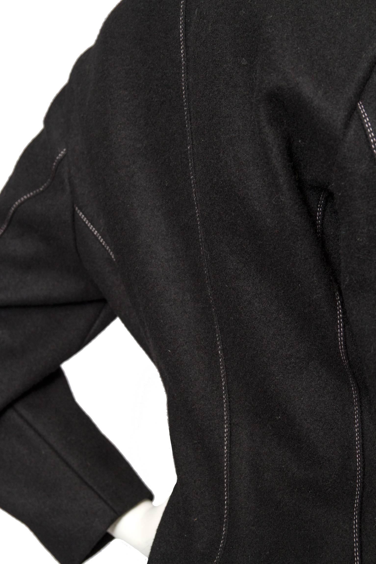 A 1990s Black Gaultier Felt Blazer Jacket  For Sale 4