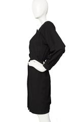 A 1980s Black Yves Saint Laurent Rive Gauche Wool Dress