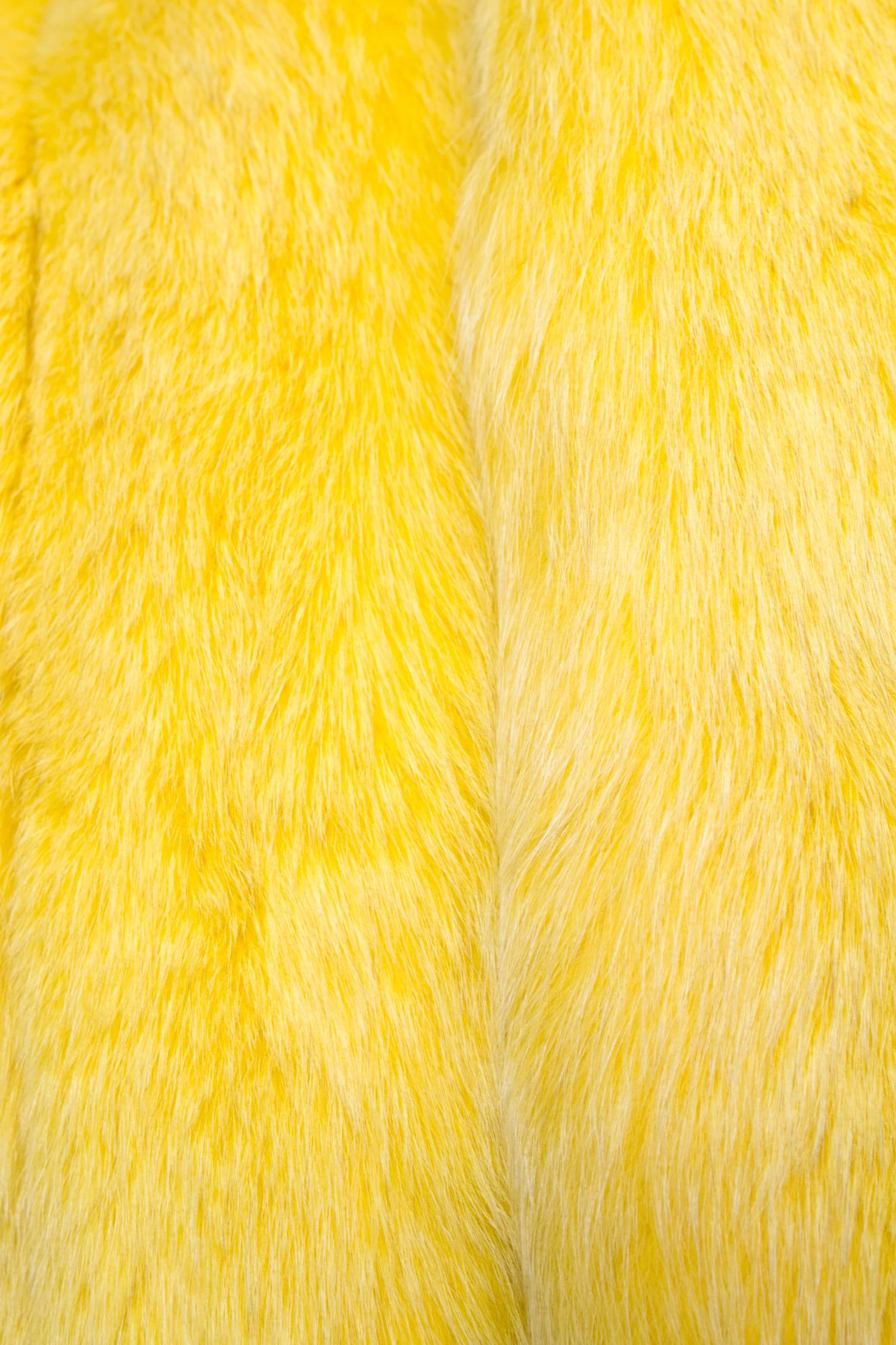 A 1980s Bright Yellow Dyed Saga Furs Fox Coat 1