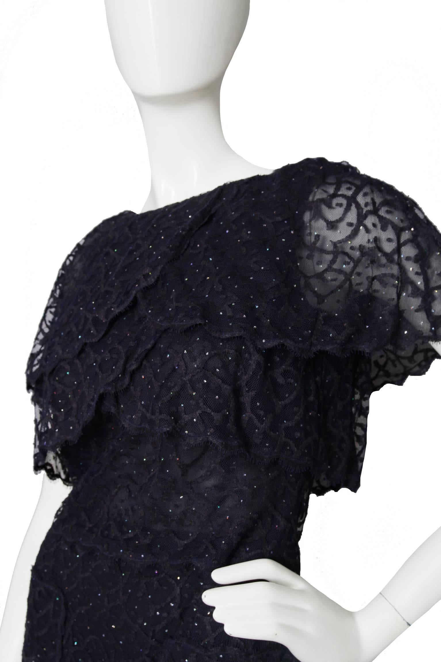 A Chanel Two-Piece Midnight Blue Lace Encemble  1