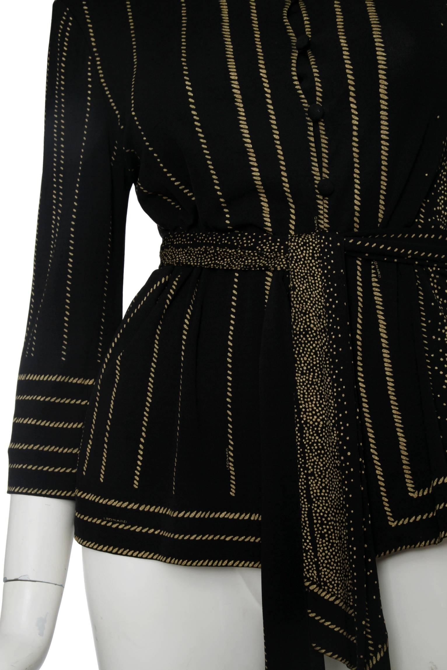 A 1970s Black Leonard Silk Jersey Blouse  3