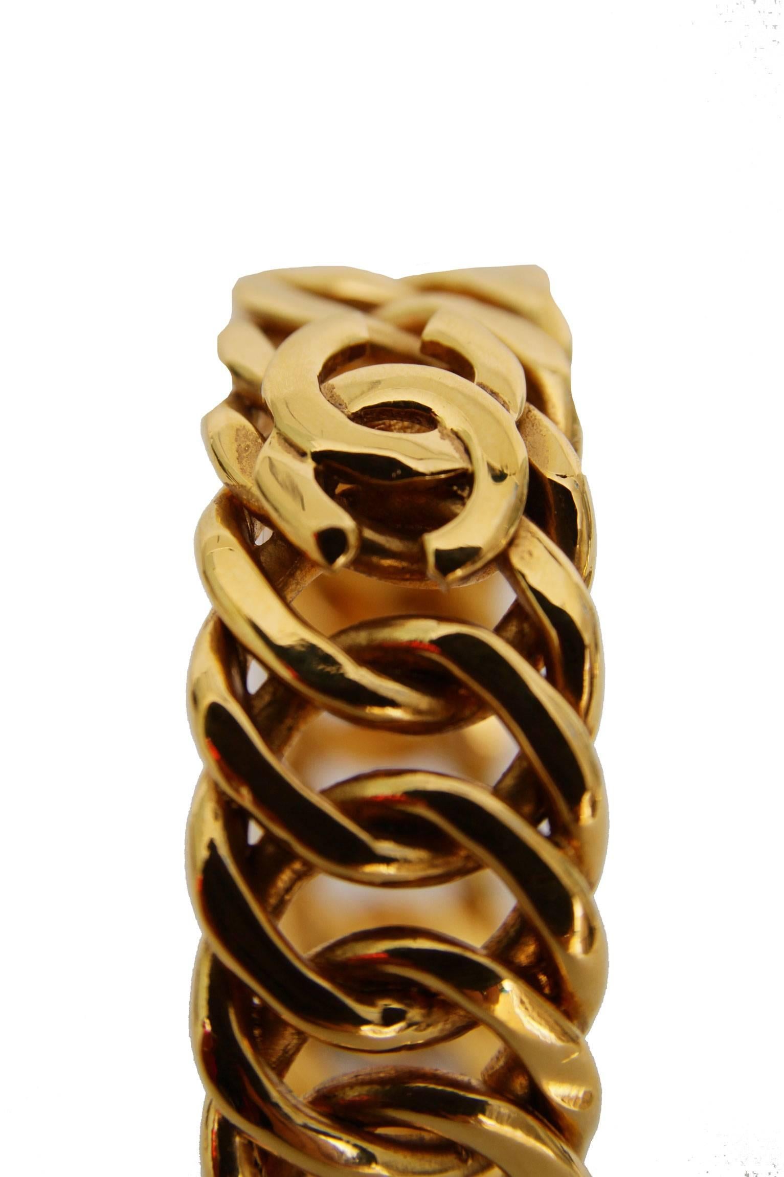 Chanel Gold-tone Chain Bracelet, 1990s  For Sale 2