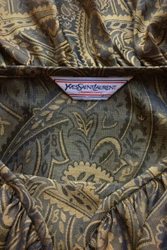 A 1980S Yves Saint Laurent Gold Brocade Skirt & Blouse Ensemble
