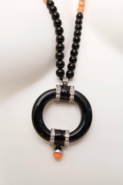 1970s Givenchy Vintage Beaded Pendant Necklace