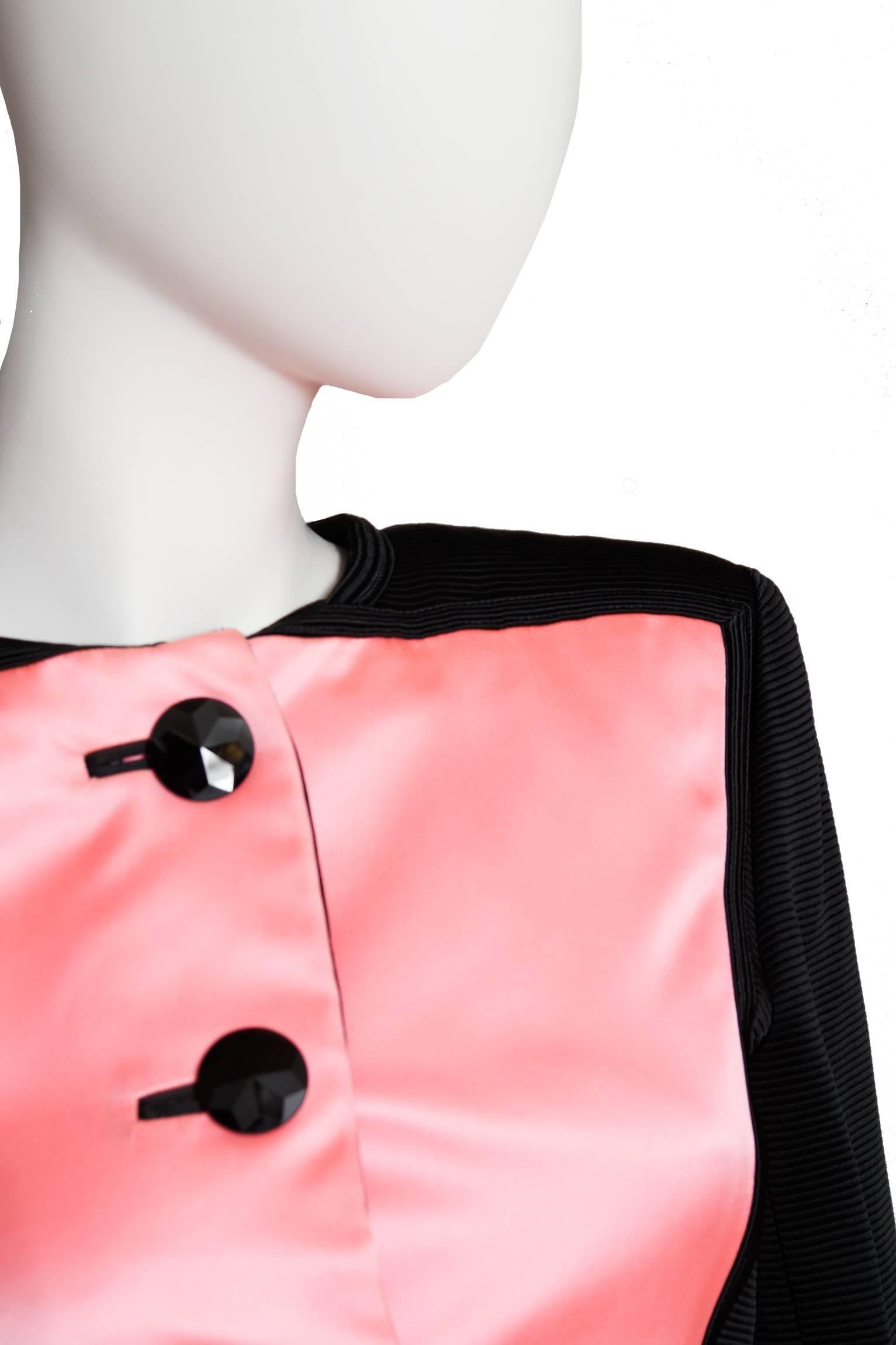 Yves Saint Laurent Vintage Pink and Black Jacket S 1