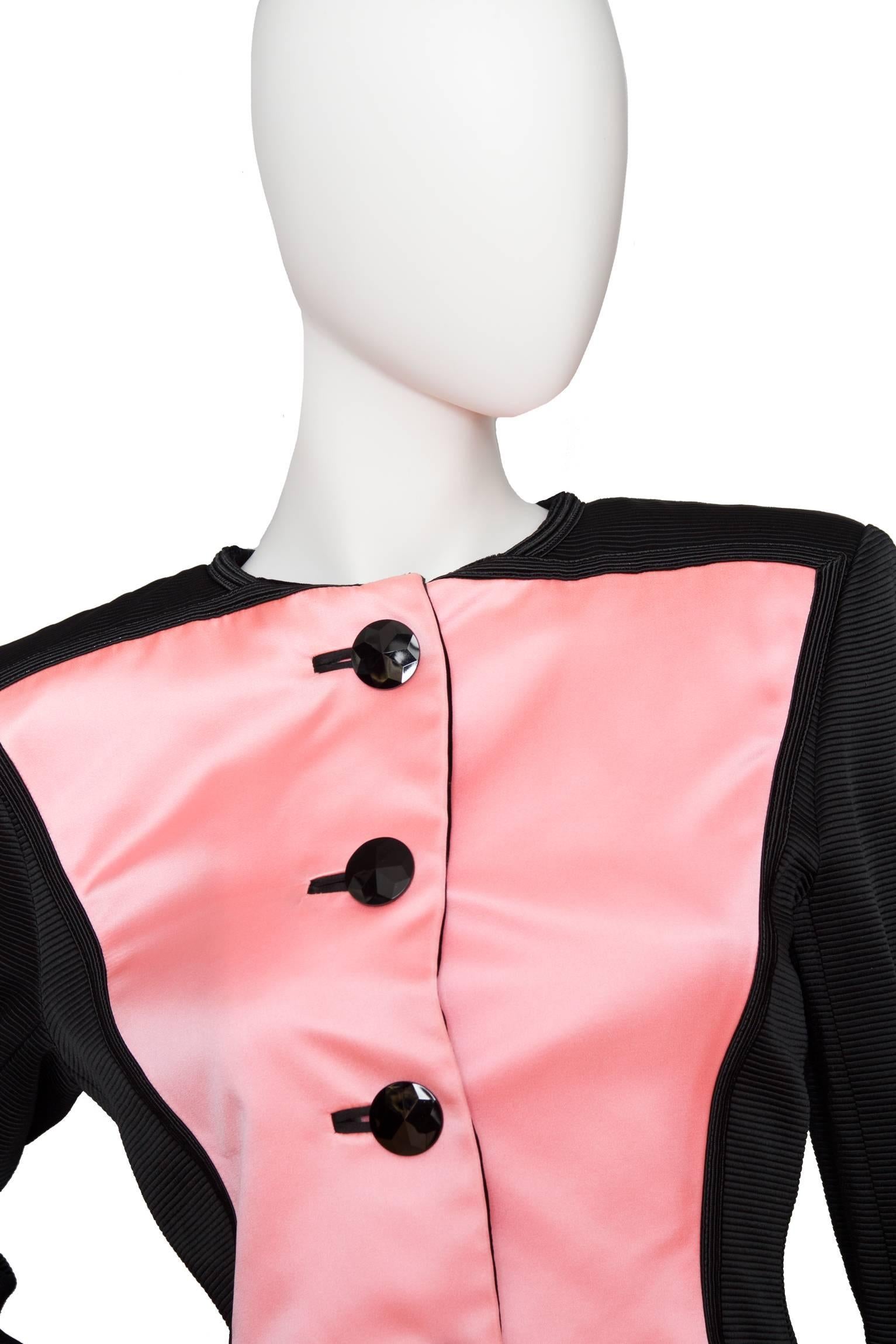 Women's or Men's Yves Saint Laurent Vintage Pink and Black Jacket S
