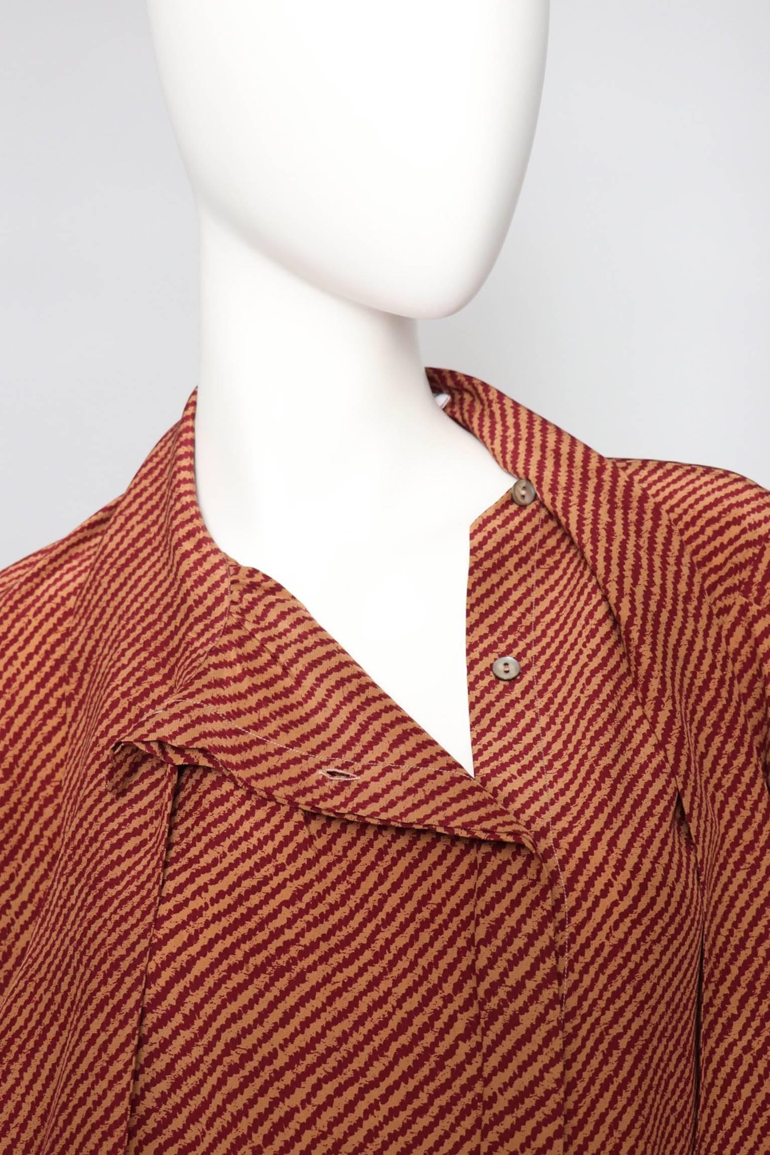 An Early 1980s Vintage Red Yves Saint Laurent Rive Gauche Silk Blouse  2