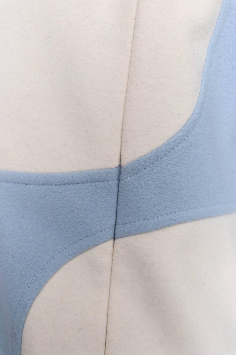 Courreges Courreges Courrèges White mini dress with navy blue trim