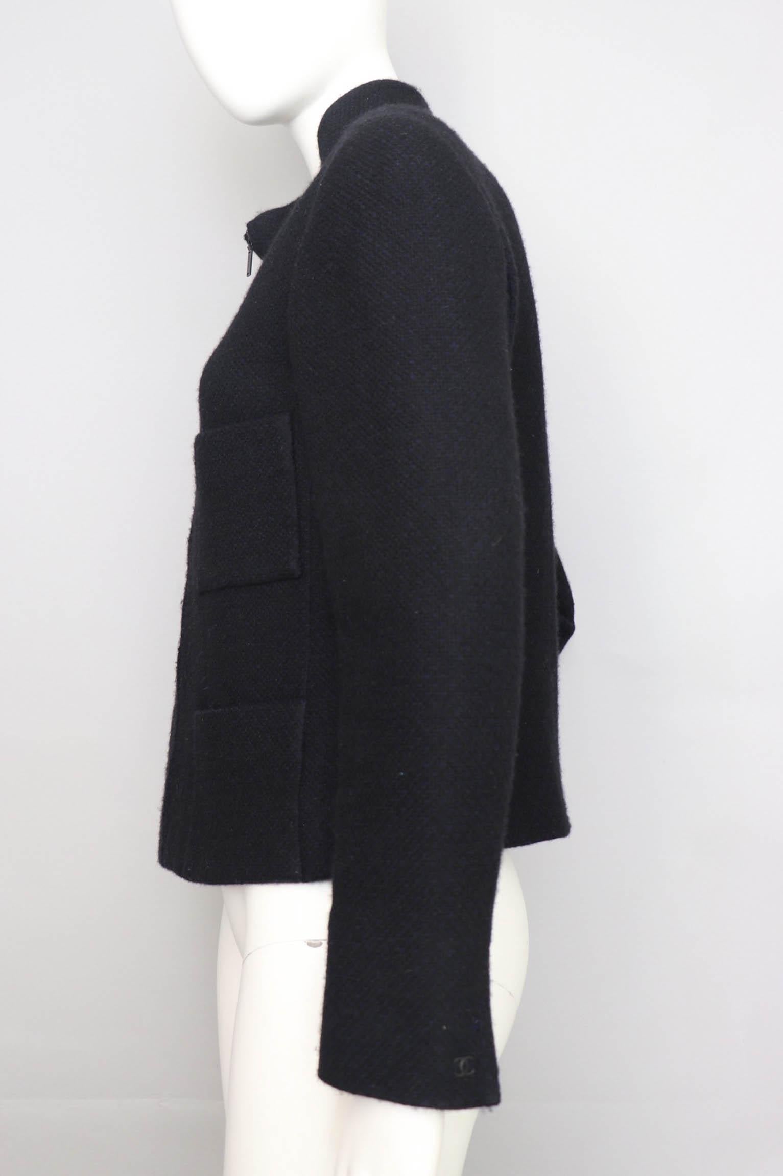 Women's or Men's A 1990s Vintage Black Chanel Cashmere Jacket 