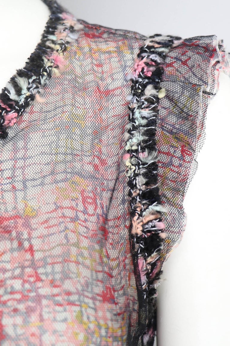 A 1990s Vintage Chanel Jacket with Matching Sheer top at 1stDibs