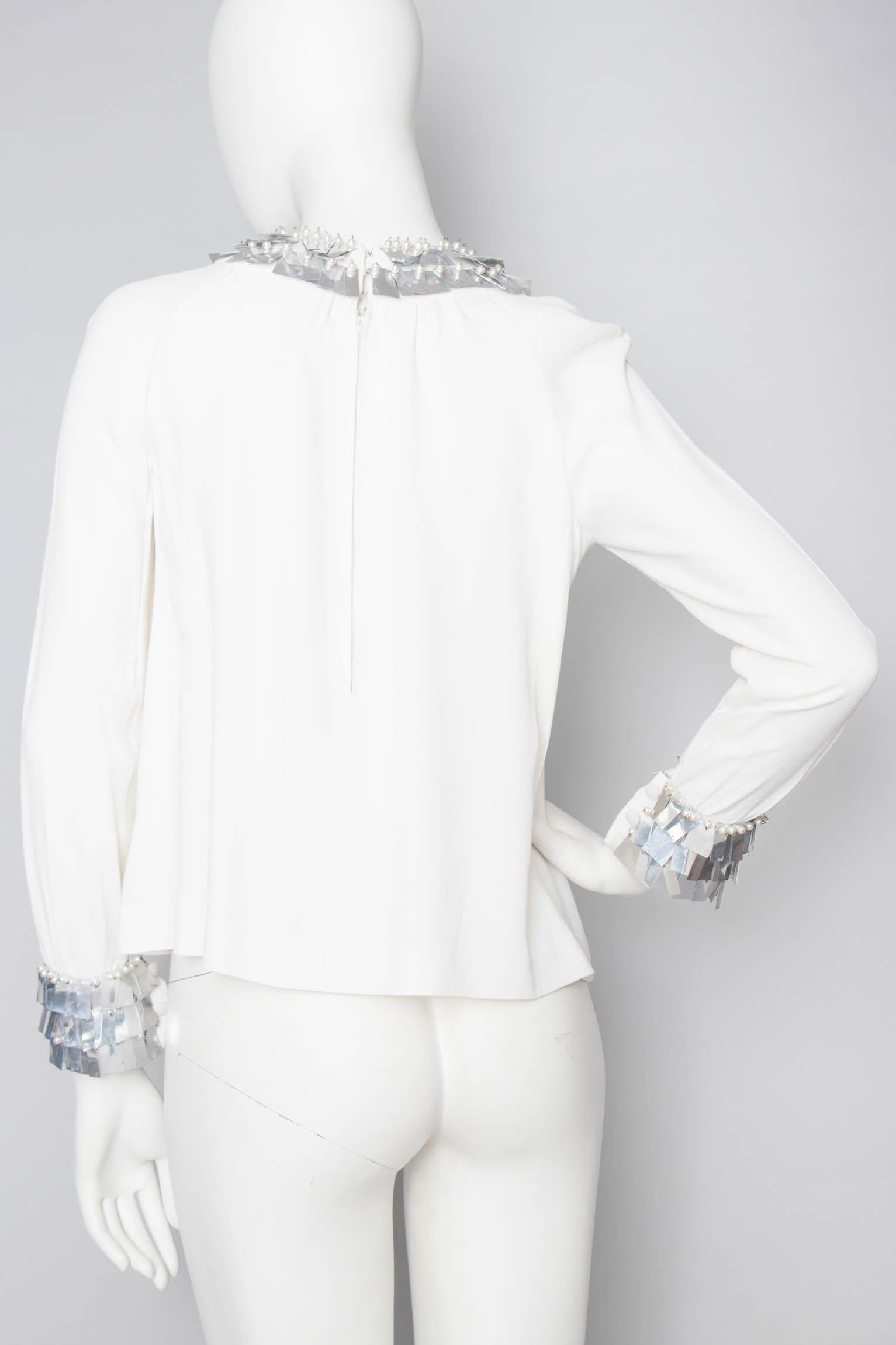 karl lagerfeld blouse with pearls