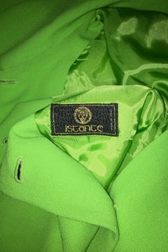 A 1990s Vintage Istante By Versace Electric Green Wool Dress S