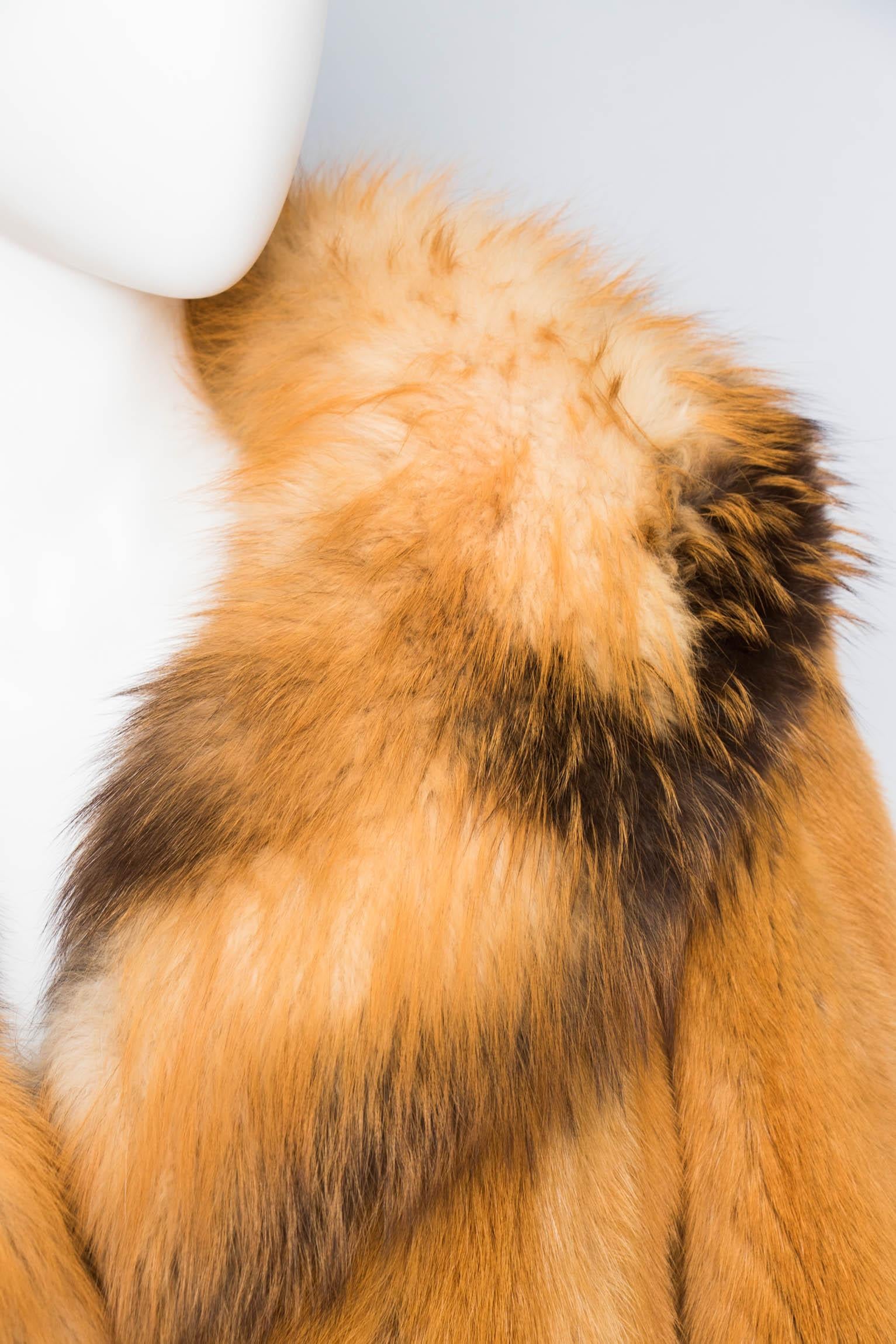 A 1980s Birger Christensen Dyed Canadian Fox Fur Coat S In Good Condition In Copenhagen, DK