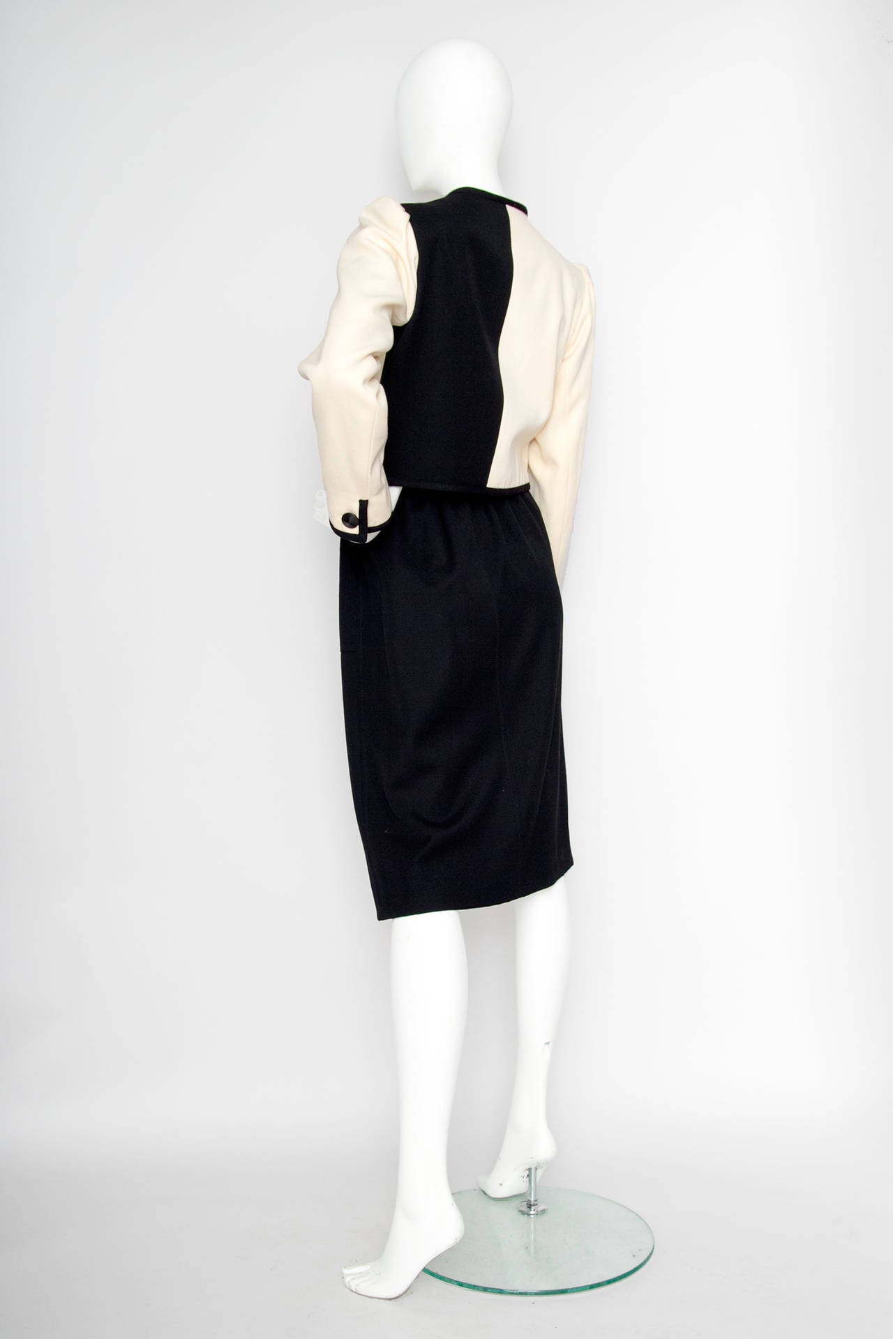 Yves Saint Laurent Picasso Collection Wool Skirt Suit, 1980s  In Good Condition For Sale In Copenhagen, DK