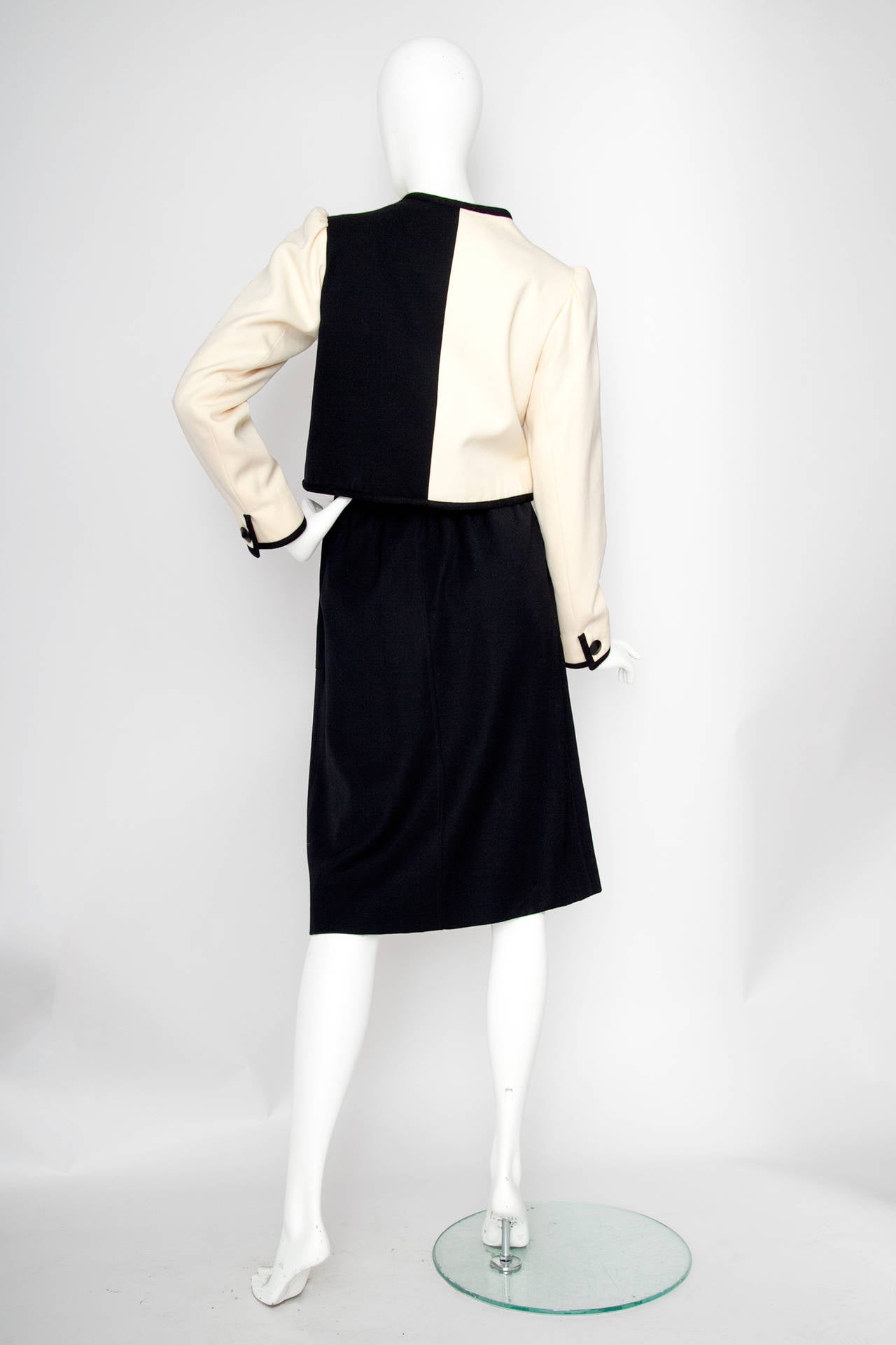 Women's Yves Saint Laurent Picasso Collection Wool Skirt Suit, 1980s  For Sale