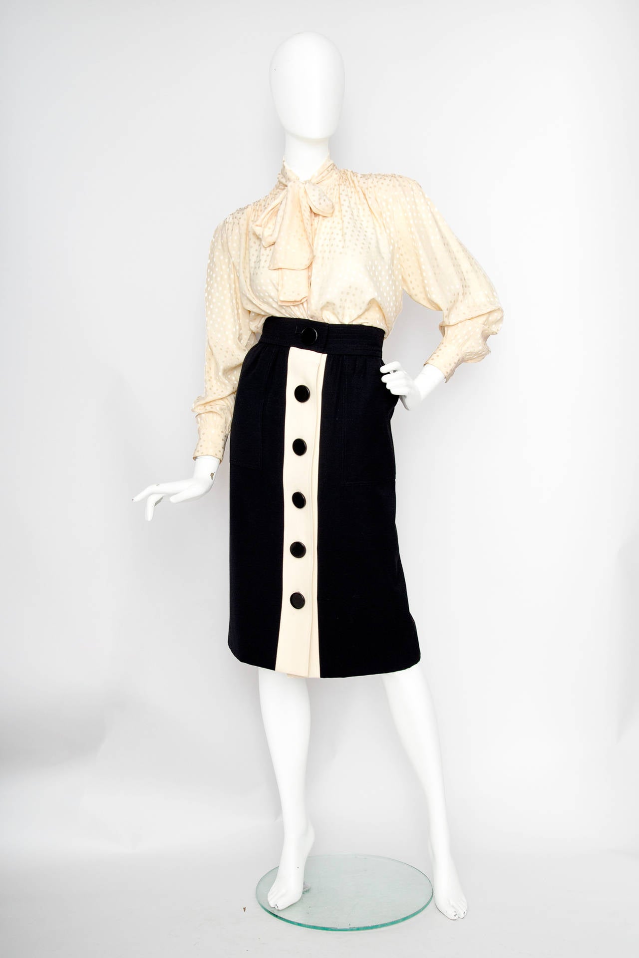 Yves Saint Laurent Picasso Collection Wool Skirt Suit, 1980s  For Sale 1