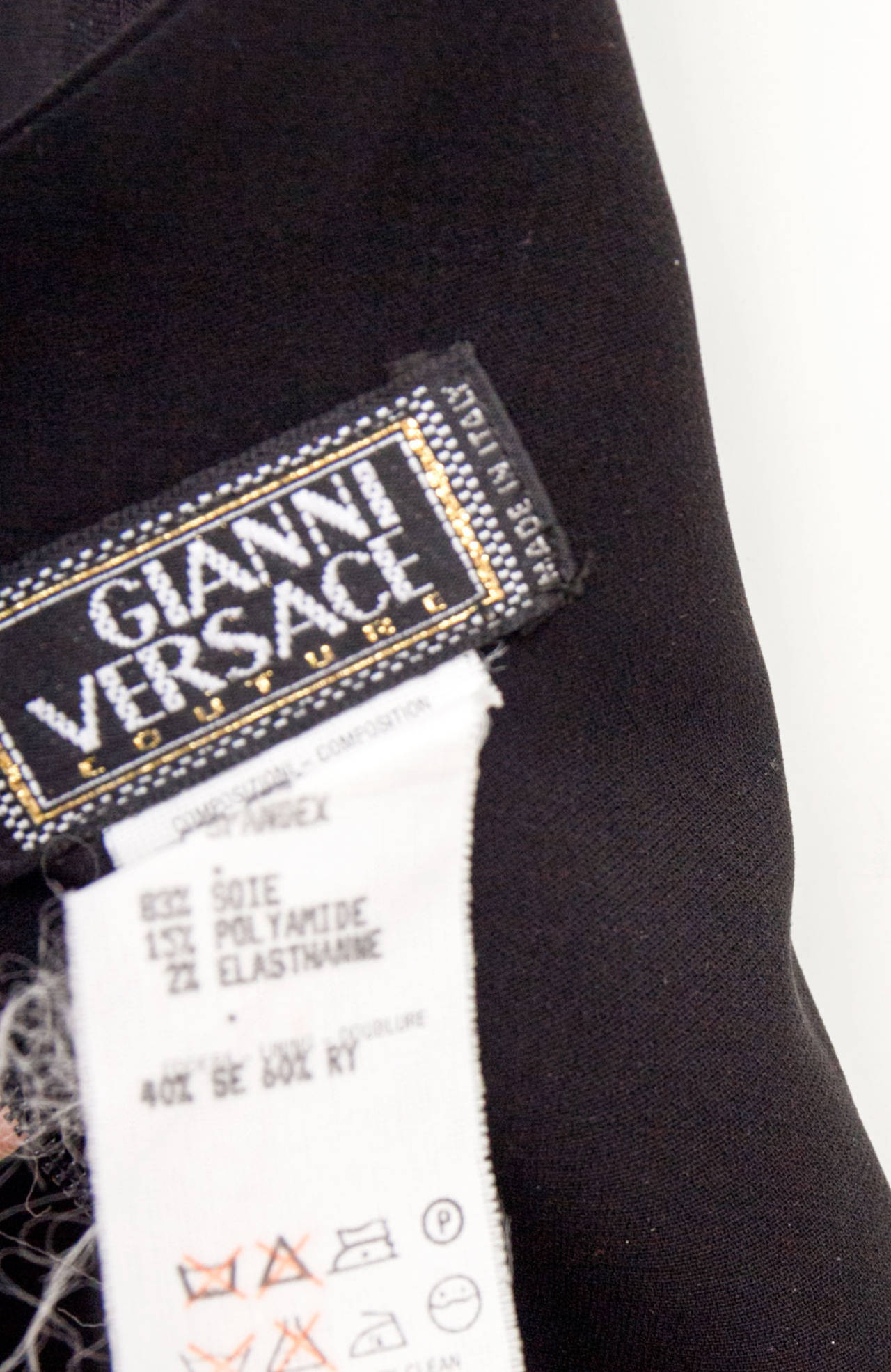 Women's Early 1990s Gianni Versace Couture Little Black Dress w Medusa Buckle S For Sale