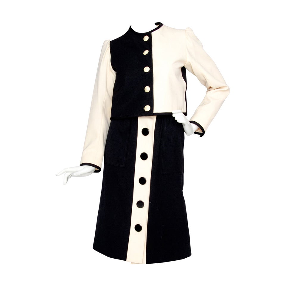 Yves Saint Laurent Picasso Collection Wool Skirt Suit, 1980s  For Sale