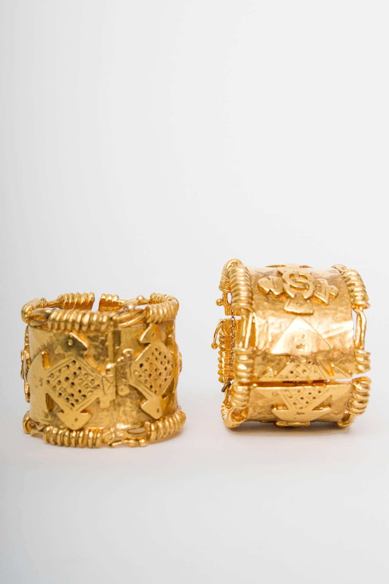 Pair Of Chanel Goldtone Cuff Bracelets 1994 5