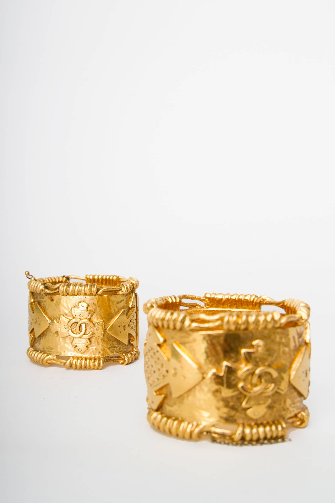 Pair Of Chanel Goldtone Cuff Bracelets 1994 6