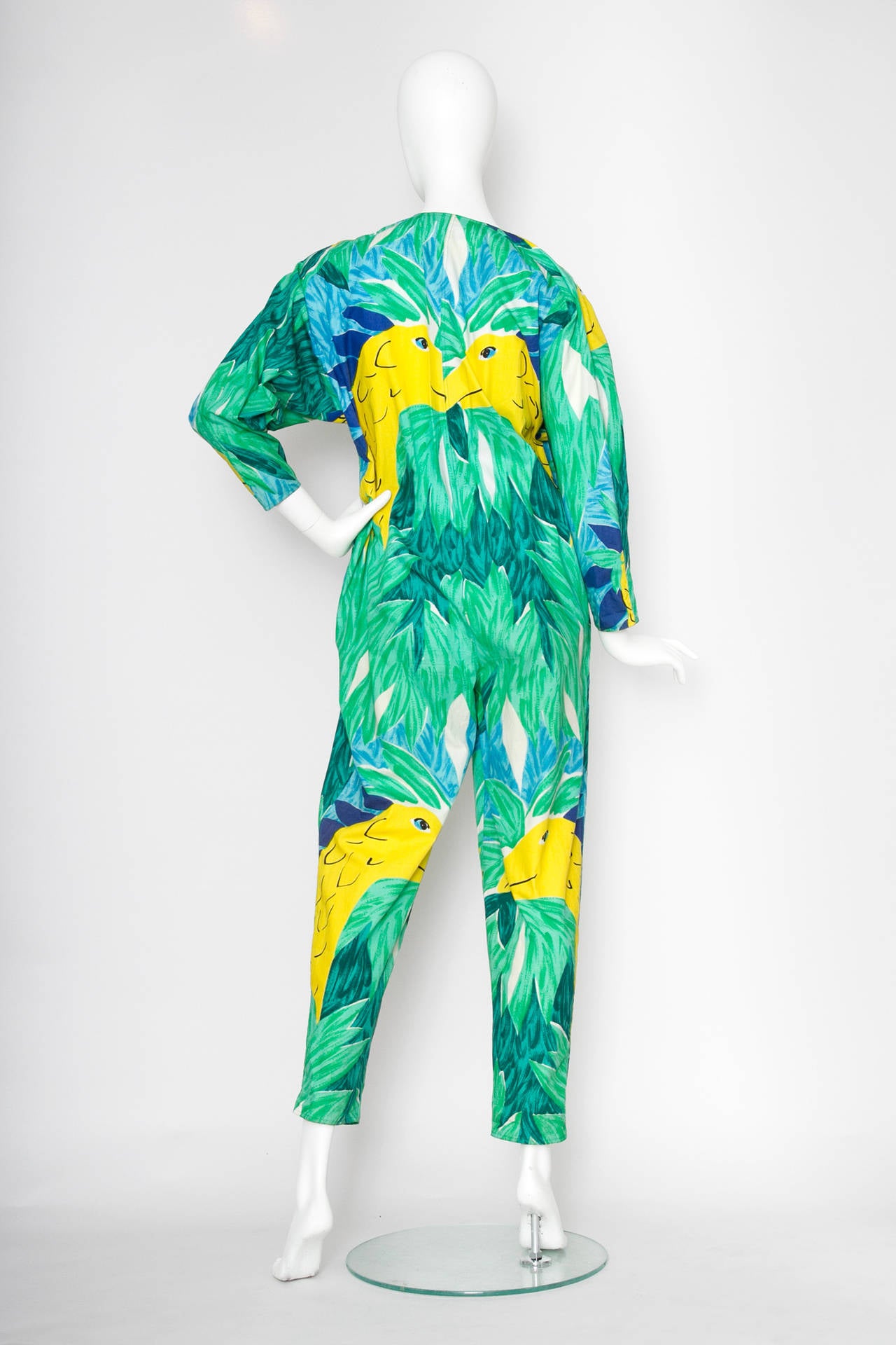 Women's Enrico Coveri Jungle Themed Boiler Suit and Jacket, 1980s  For Sale