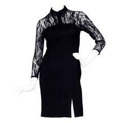 Early 1990s Thierry Mugler Lace and Wool Dress 4
