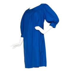 1980s Yves Saint Laurent Blue Tent Dress 12
