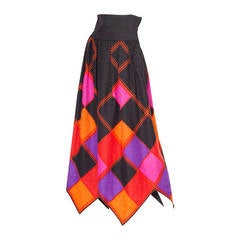 Doucmented 1971 Pierre Cardin Graphic Wool Skirt