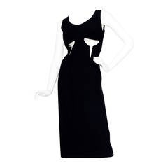 1990s Jean Paul Gaultier Black Cotton Cutout Dress