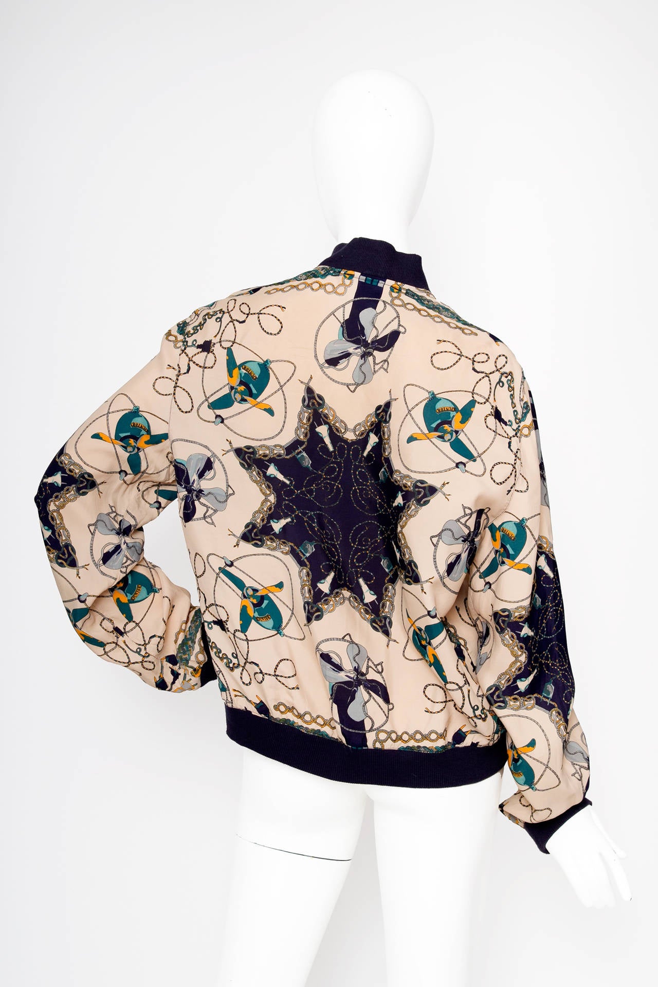 90s Jean Paul Gaultier Silk Bomber Jacket For Sale 1