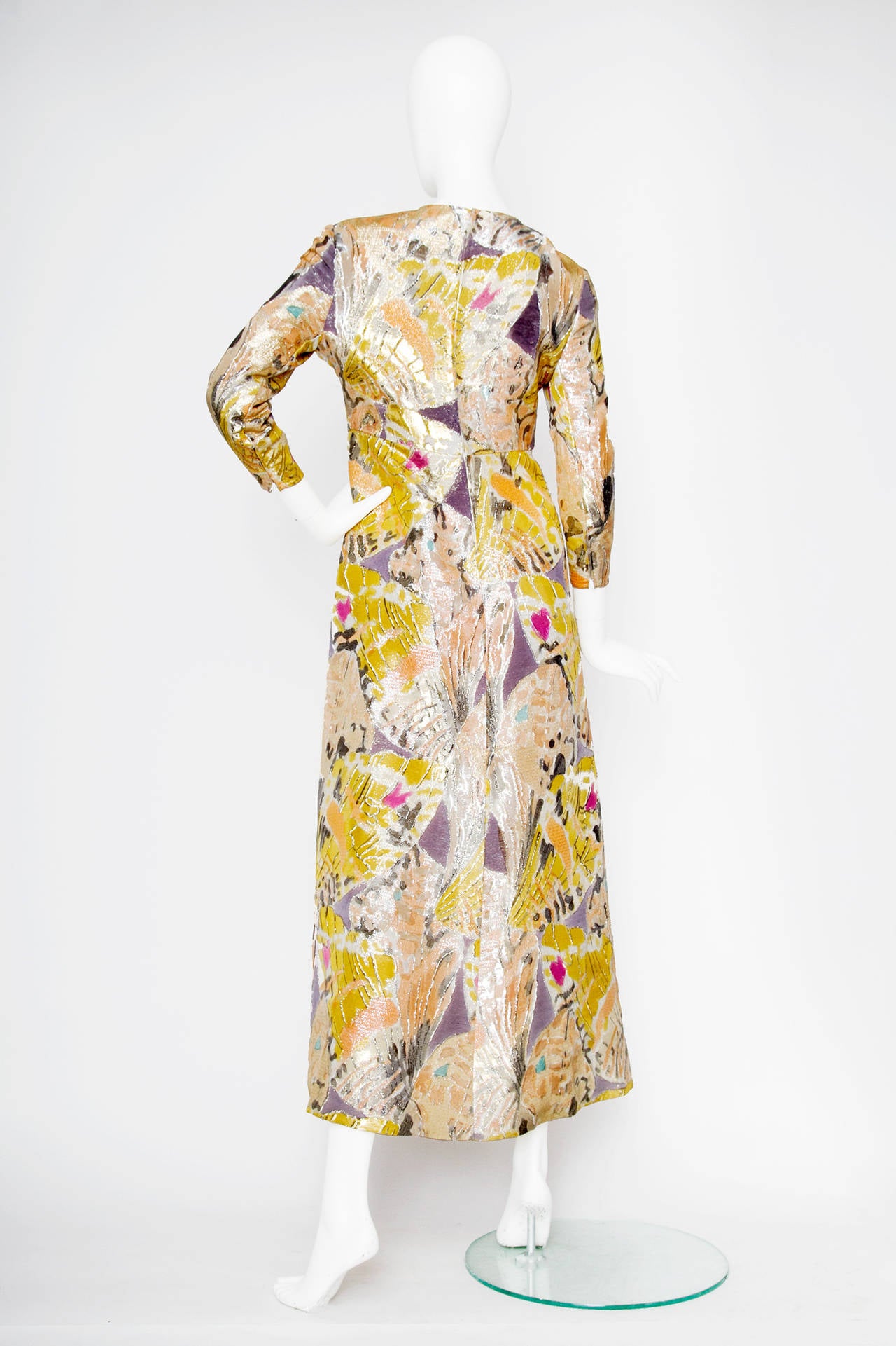 Women's Abstract 1960s Givency Metallic Fitted Gown