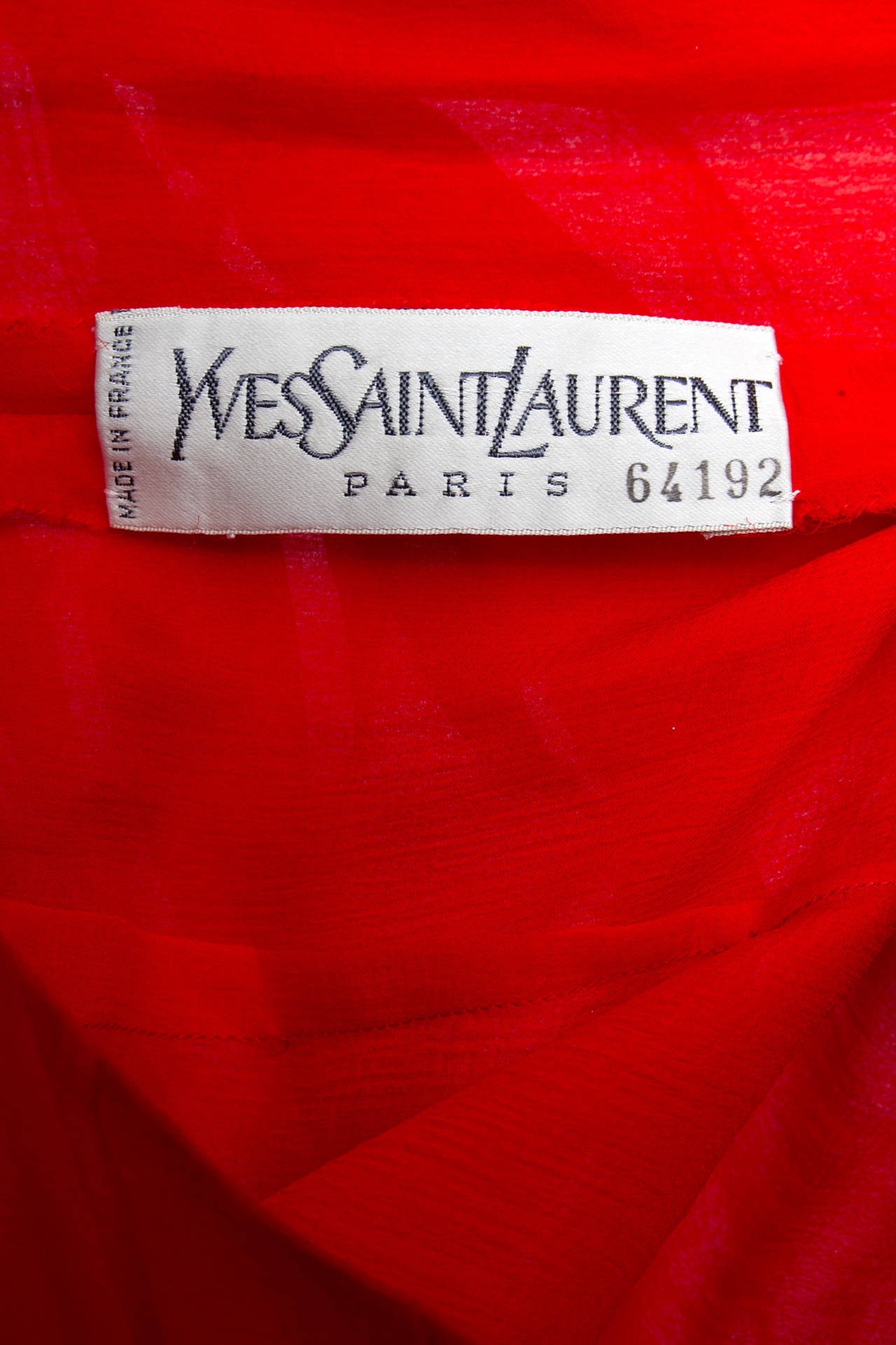 A Rare 1980s Yves Saint Laurent Haute Couture Silk Chiffon Dress For Sale 2