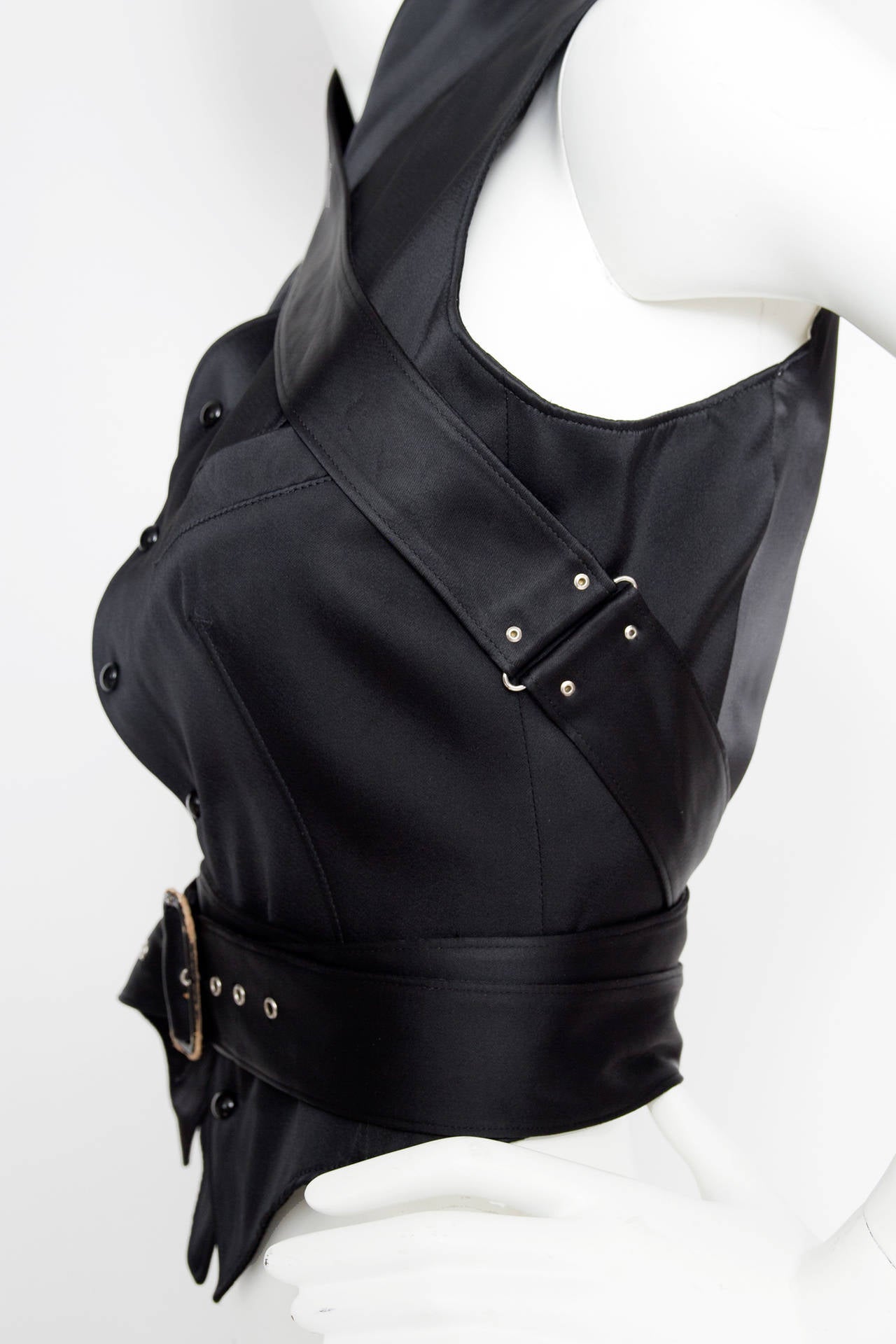 Women's 1990s Jean Paul Gaultier Black Bondage Waistcoat